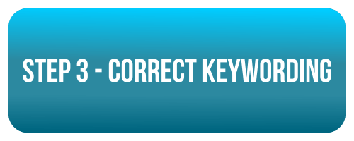 step 3 - correct keywording